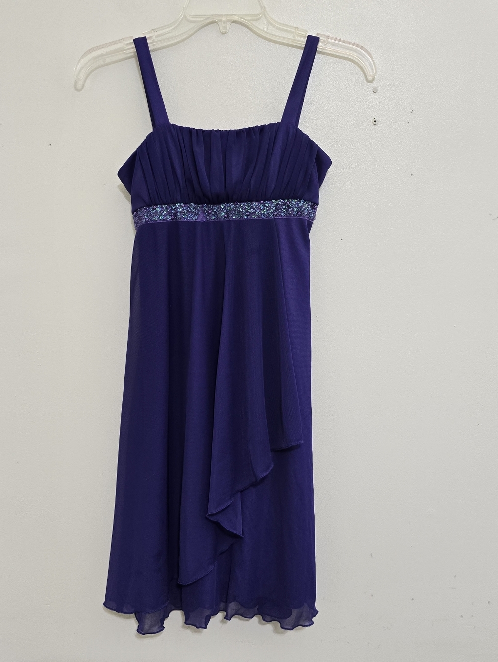 CITY TRIANGLES youth girls size Medium Sleeve Beaded‎ Lined Dress Purple